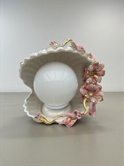 Lampe coquillage céramique nacre