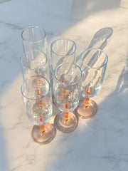 6 flûtes pied rose Luminarc