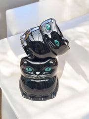 Deux tasses de la marque de café belge Chat Noir années 80