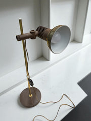 Grande lampe de bureau Veneta Lumi laiton et brun