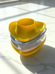 4 coquetiers triangulaire mélamine années 70