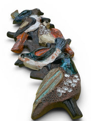Art mural en céramique oiseaux Paul Vermeire pour Perignem années 60