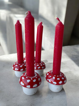 Porte bougie champignons porcelaine