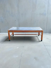 Table basse en chêne et ardoise scandinave années 60