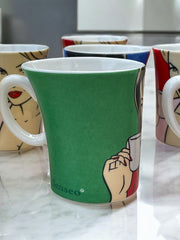 8 tasses Luc Verschuuren style pop art