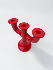 Candélabre « tree » rouge céramique 1970 par Märta Grunditz pour Guldkroke, Suède