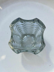 Vase en verre motifs géométrique verre moulé années 60-70