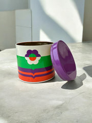 Boite métallique fleur années 70