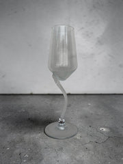 6 flûtes à champagne pied zig zag vintage