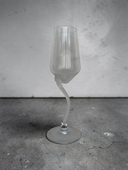 6 flûtes à champagne pied zig zag vintage