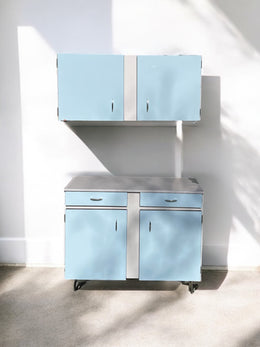 Meuble cuisine Formica bleu ciel
