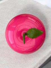 Seau à glaçons pomme S.O.M.M Paris rose années 70