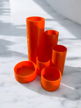 Organisateur de bureau vintage orange