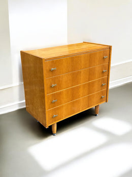 Commode vintage 4 tiroirs poignées dorées