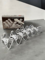 Ronds de serviette rétro noeuds en acrylique années 70