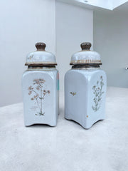 Duo de grands pots en grès herbier