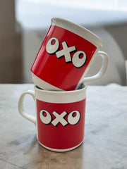 Duo de mugs rouges Oxo rétro
