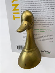 Serre livres canard en laiton