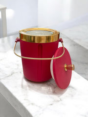 Très grand seau à glaçons rouge vintage