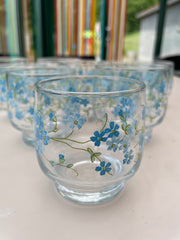 10 verres à eau myosotis Veronica Arcopal