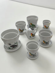 Lot de cache pots oiseaux design Pat Albeck