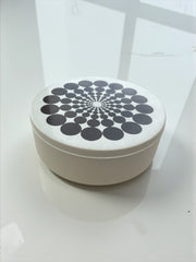 Boîte en métal design années 70 « Dadime », art optique