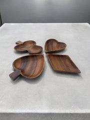 Ensemble de 4 petits plats apéro en teck