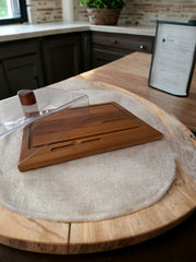 Plateau à fromages teck et plateau à condiments