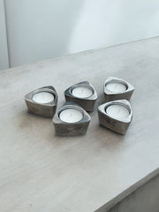 Bougeoirs ou coquetiers triangle IKEA 90’s vintage metal chromé