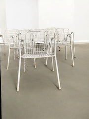 8 sièges de jardin métal blanc Emu Rio