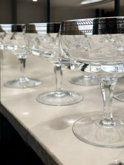 6 coupes de champagne en cristal