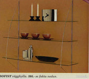 Grande étagère murale chrome et verre Tord Björklund