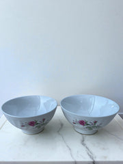 2 grands bols fleurs vintage