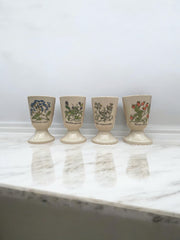 4 tasses mazagrans motif botanique