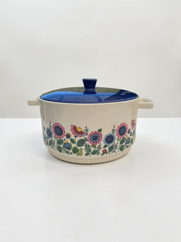 Plat en céramique fleuri manufacture Boch