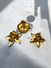 Trio de bougeoirs en laiton