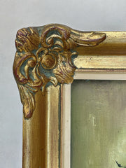 Grande peinture sur toile cadre doré