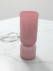 Lampe rose pastel opaline années 80-90