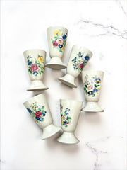 Lot de 6 mazagrans grès fleurs