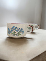 2 tasses/bols fleuries