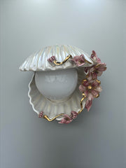 Lampe coquillage céramique nacre