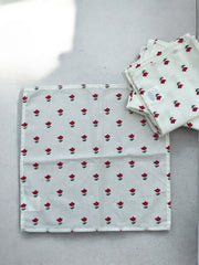 6 Serviettes en tissu coquelicots