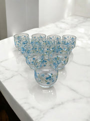 10 verres à eau myosotis Veronica Arcopal