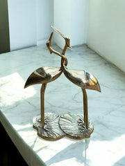 Grand couple d’échassiers en laiton