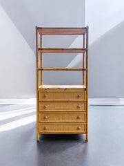 Grande étagère en rotin 4 tiroirs