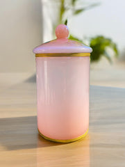 Pot en opaline rose poudré de Murano