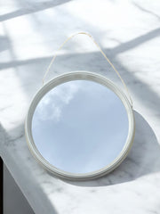 Miroir blanc vintage en plastique 1970