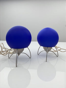 Duo de lampes champignons Honsel Leuchten années 90 verre Murano