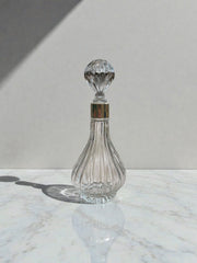 Carafe ballon en verre cannelé art déco