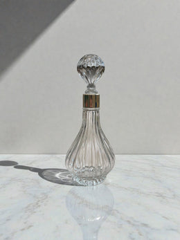 Carafe ballon en verre cannelé art déco